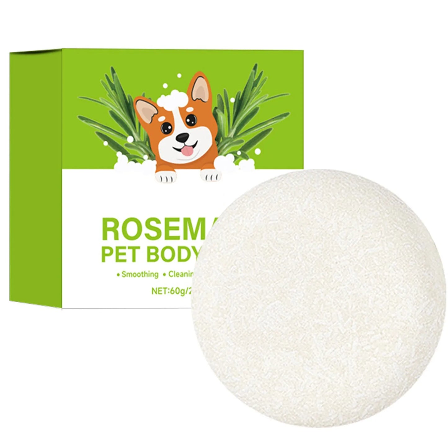 Dog and Cat Body Shampoo as a Soap Bar
Black, with Chin Softening and Removes Odor  also has Botanical Ingredients.