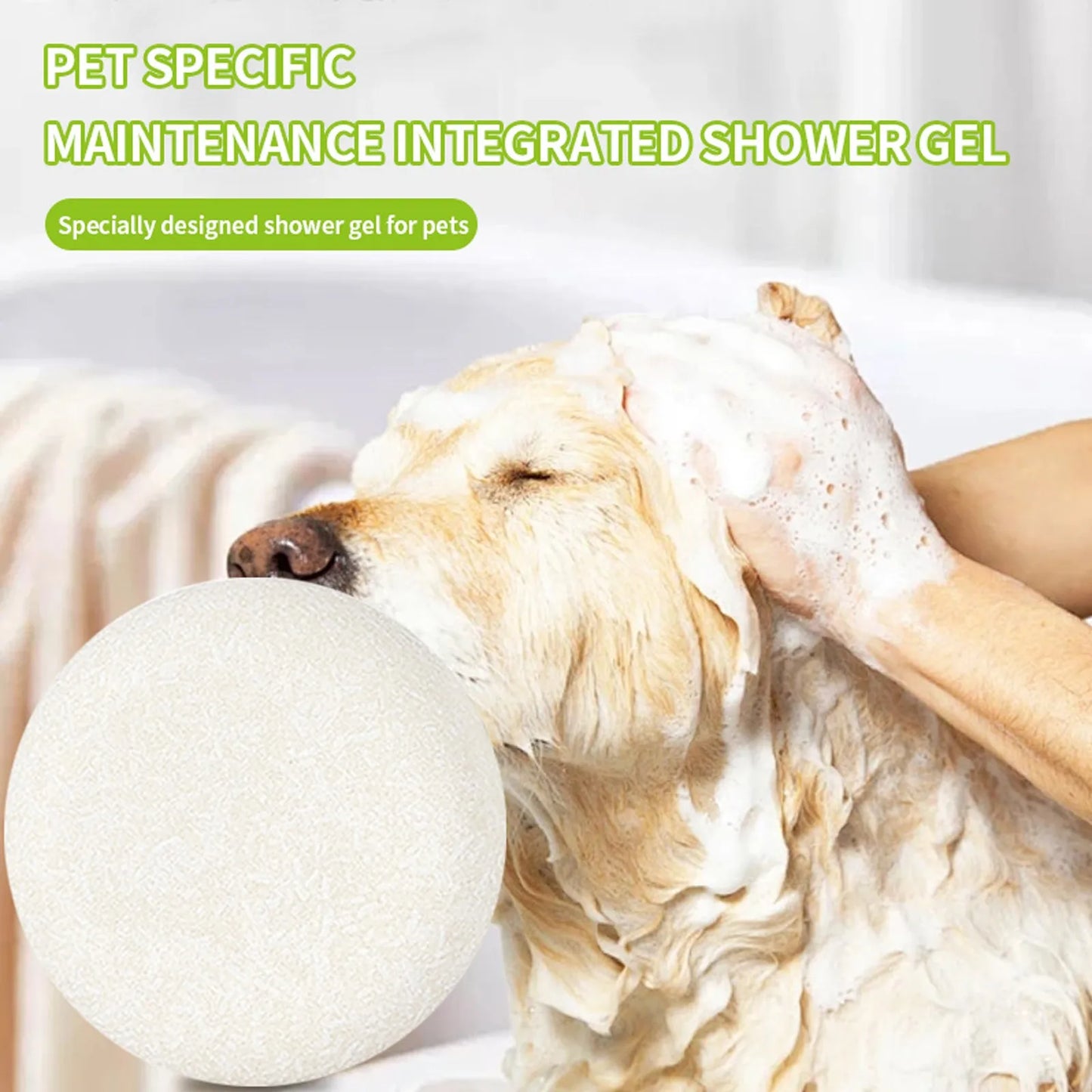 Dog and Cat Body Shampoo as a Soap Bar
Black, with Chin Softening and Removes Odor  also has Botanical Ingredients.