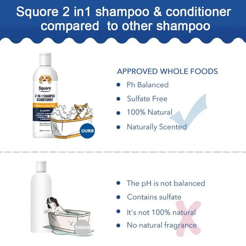 Cat and Dog shampoo and conditioner with a Sensitive Skin PH Balanced.