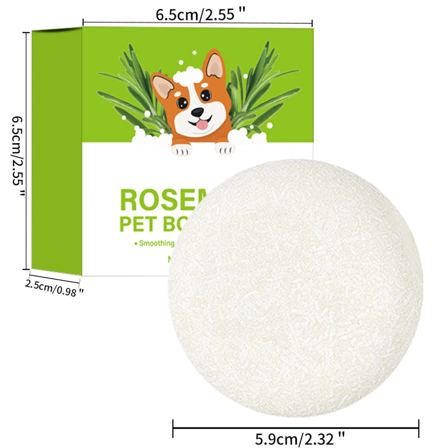 Dog and Cat Body Shampoo as a Soap Bar
Black, with Chin Softening and Removes Odor  also has Botanical Ingredients.